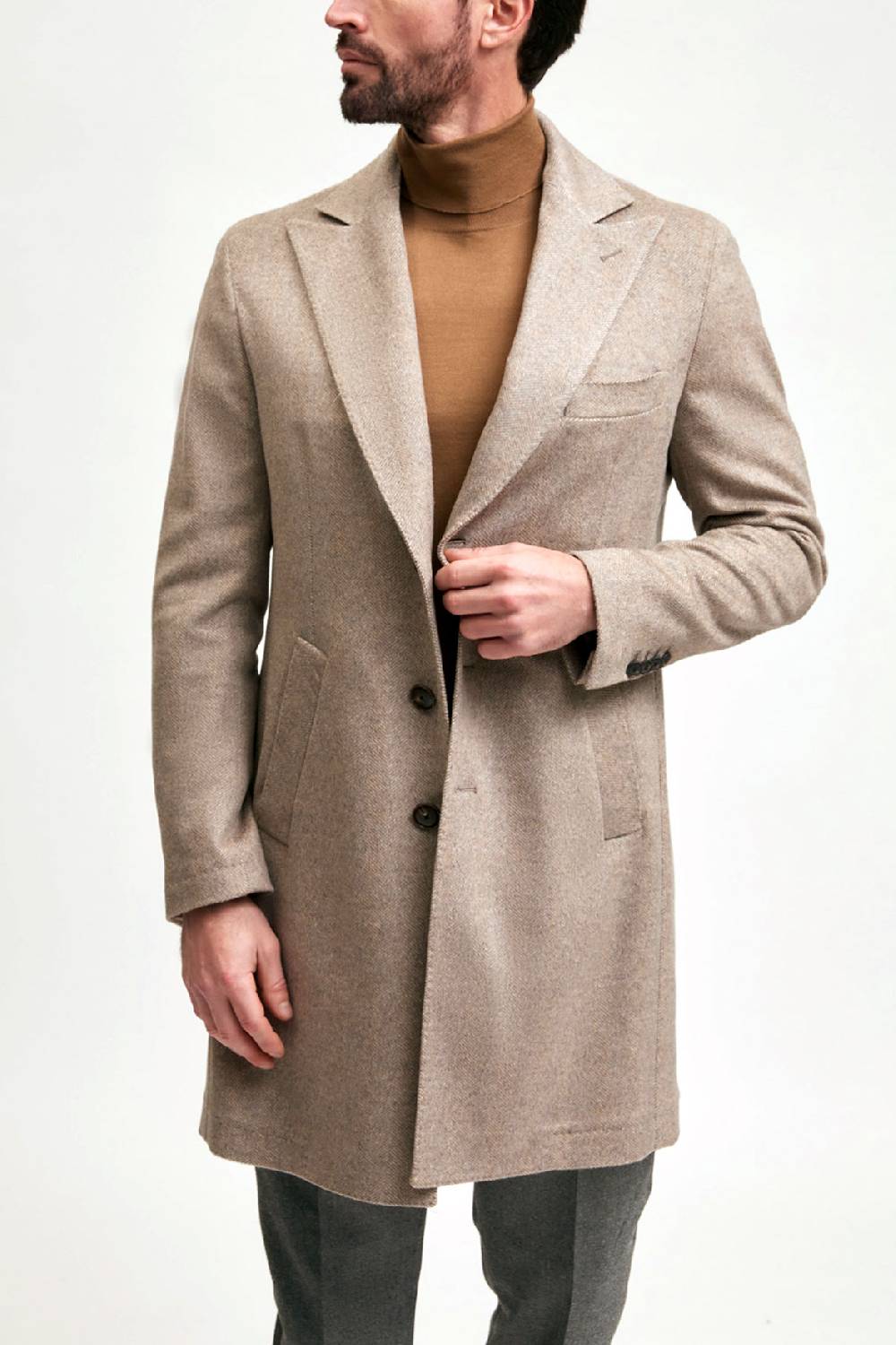 Manzoni 24 Cappotto in lana spigata