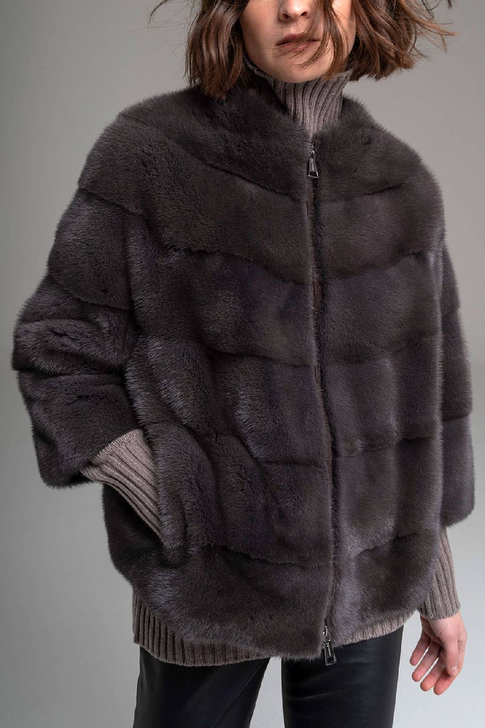 Manzoni 24 Giacca Visone Foderato Seta