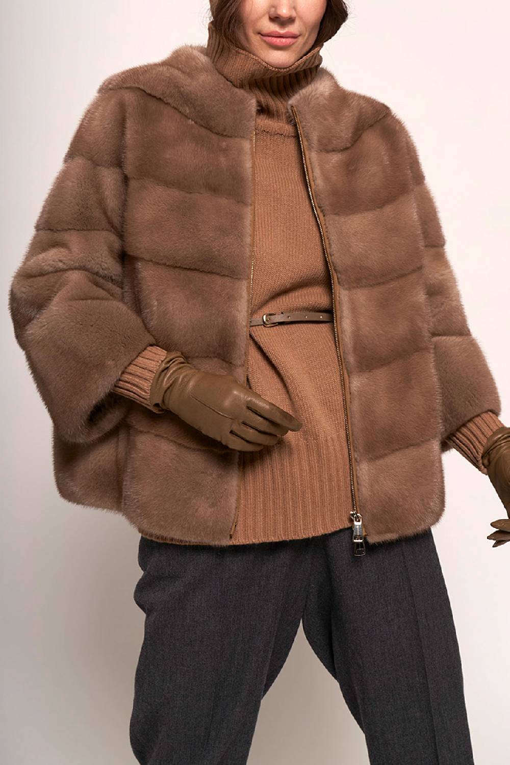 Manzoni 24 Giacca visone foderato seta