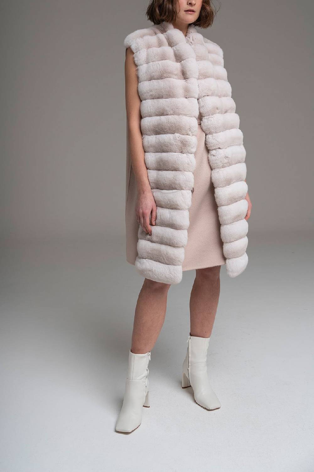 Manzoni 24 Gilet chinchilla con cashmere