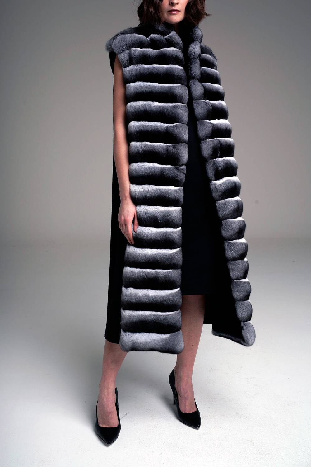 Manzoni 24 Gilet chinchilla con cashmere