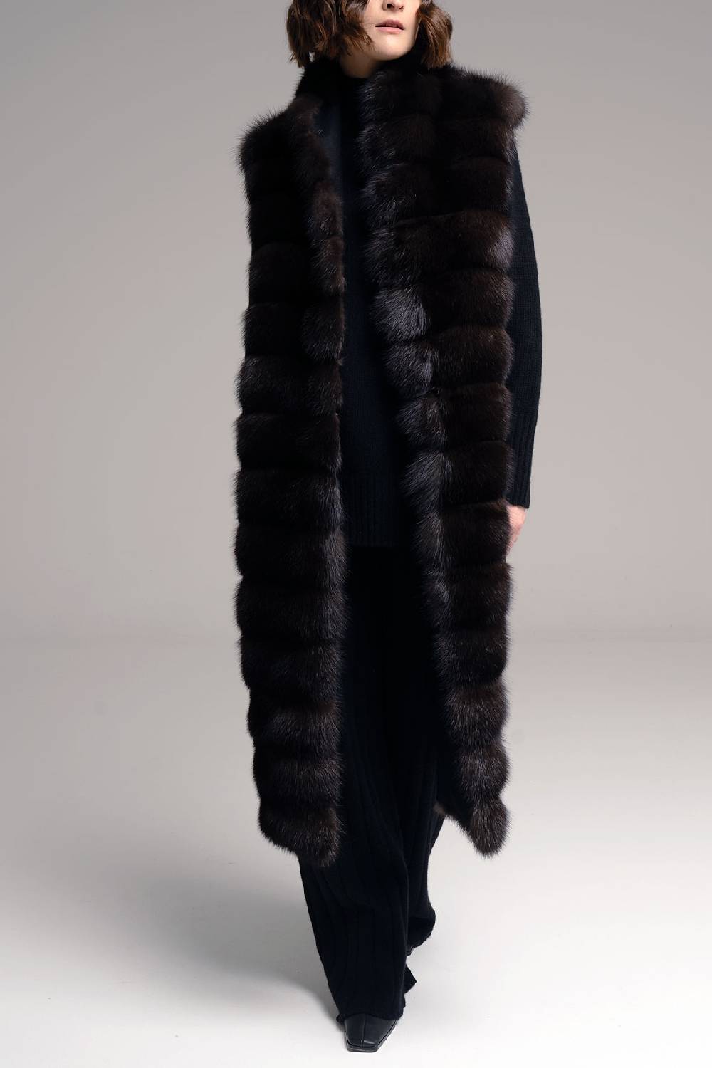 Manzoni 24 Gilet zibellino con cashmere