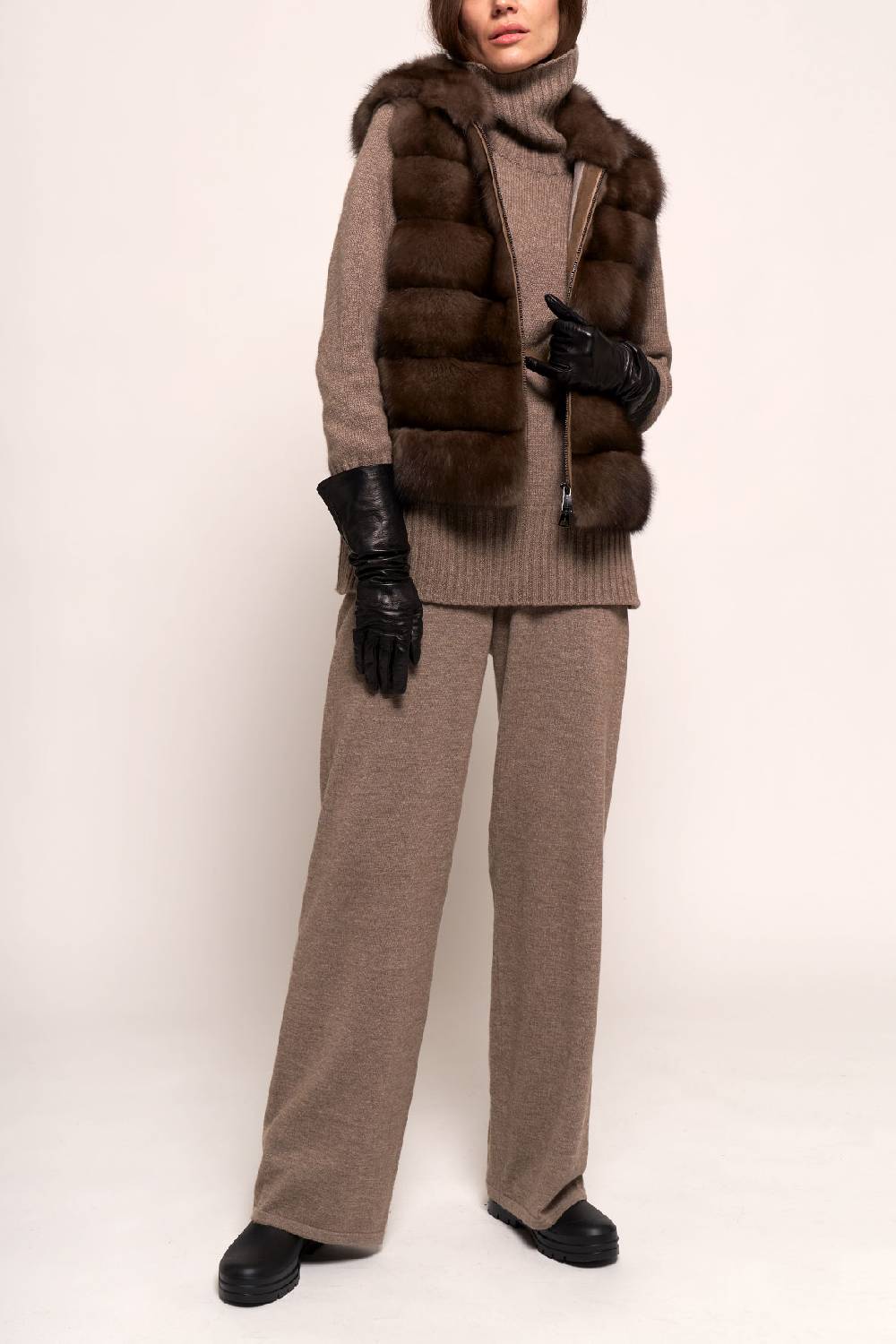 Manzoni 24 Gilet zibellino con cashmere