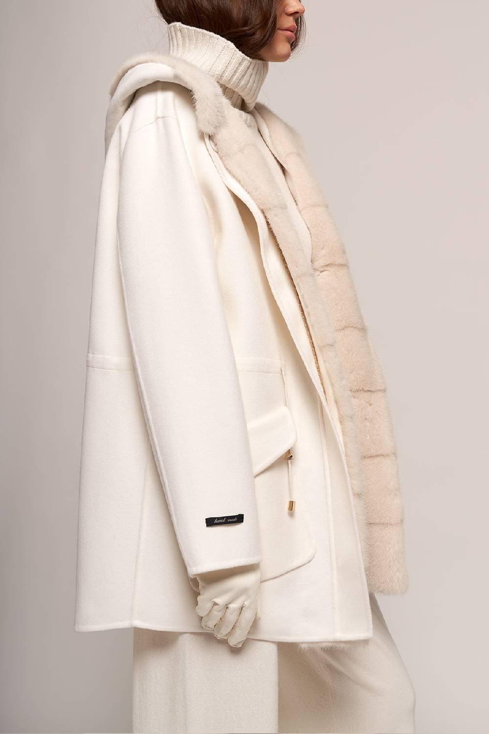 Manzoni 24 Parka In Lana Con Bordo Visone