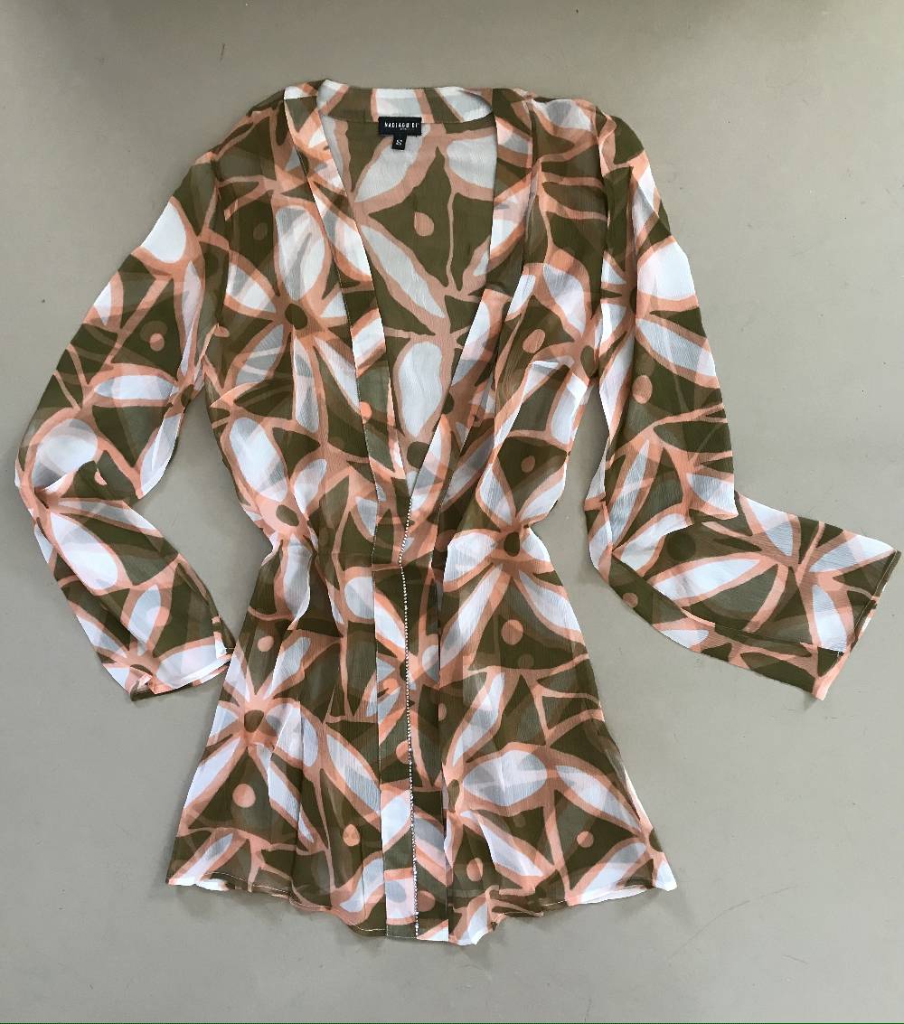 Nadia Guidi 99.g BIARRITZ Fiore Astratto Nocciola/Arancio