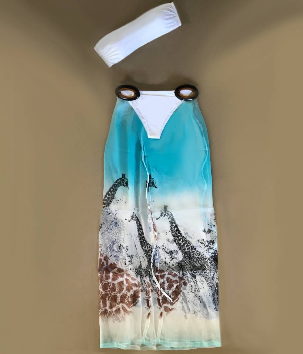 Nadia Guidi 04.c GIRAFFE di SETA Gonna-Pareo lungo