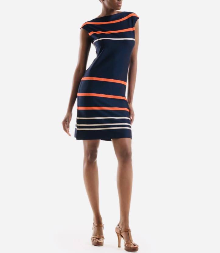 Nadia Guidi 96.a JET SET Abito Blu/Arancio/Sabbia