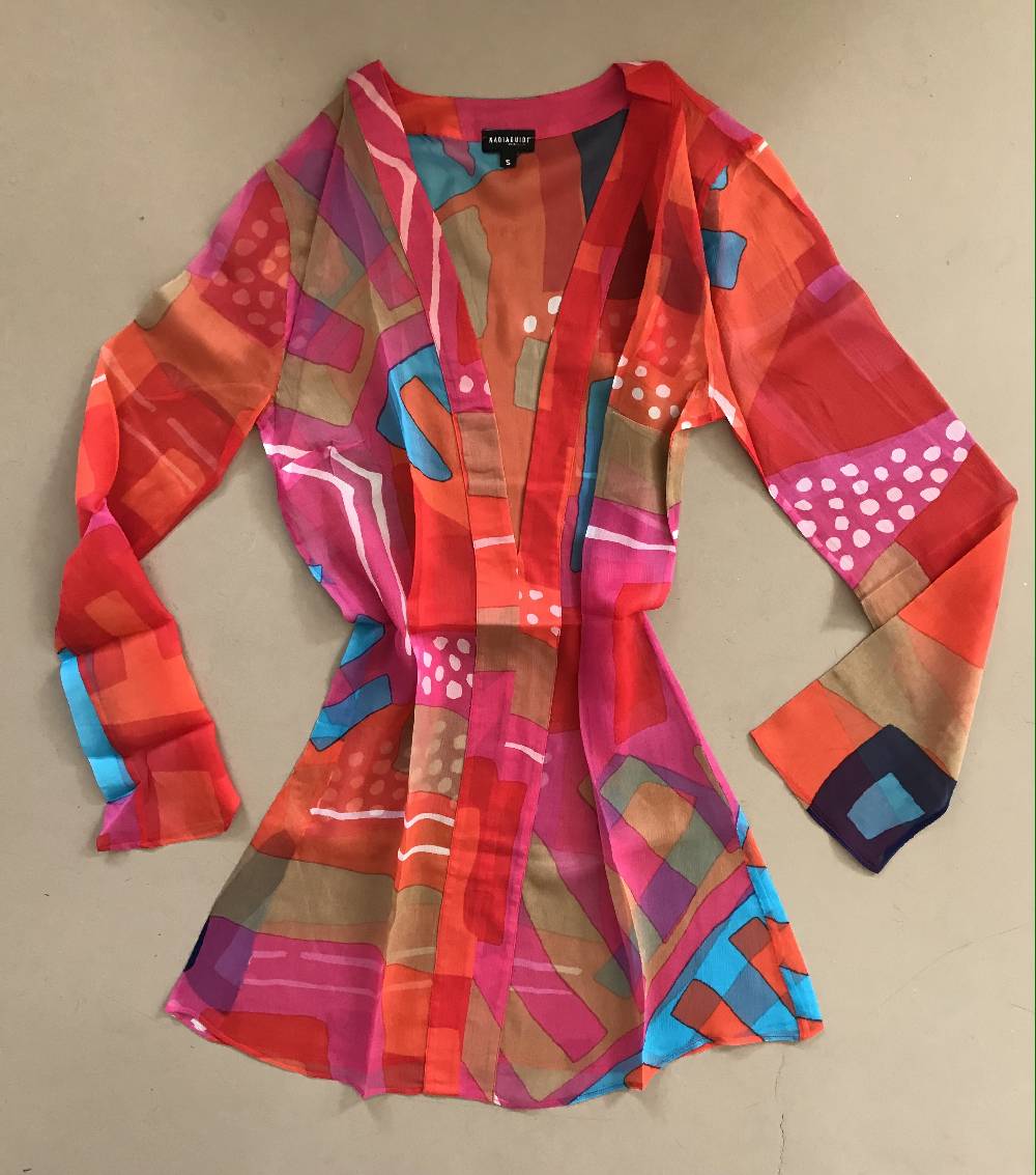 Nadia Guidi 99.f BIARRITZ Astratto Fucsia/Rosso