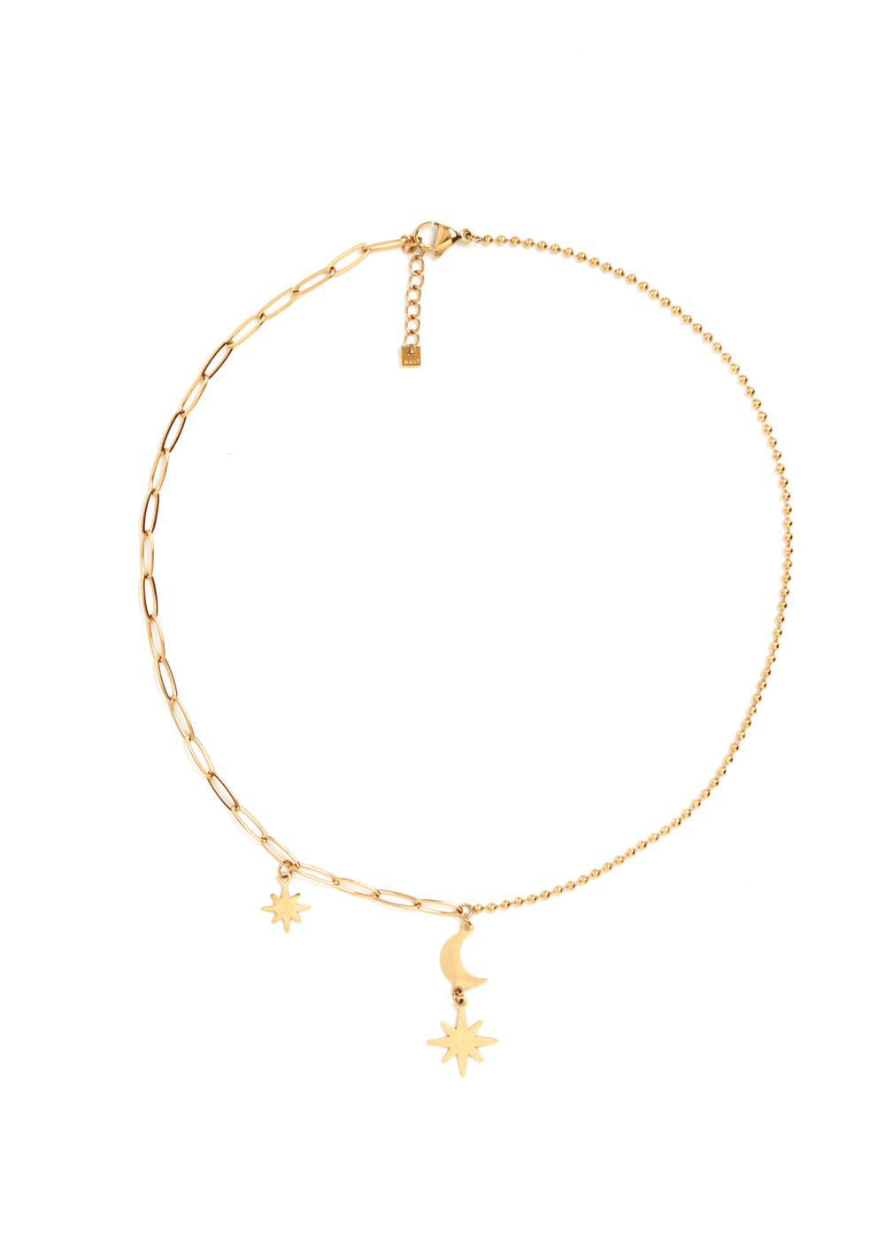 Nalí 14KT GOLD PLATED STARS AND MOON PENDANT NECKLACE