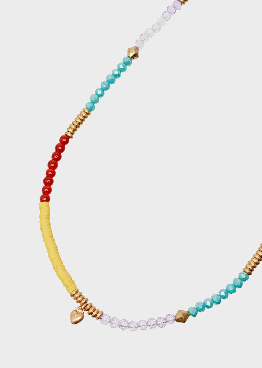 Nalí ERYS LONG NECKLACE MULTICOLOR BEADS HEARTS CHARMS