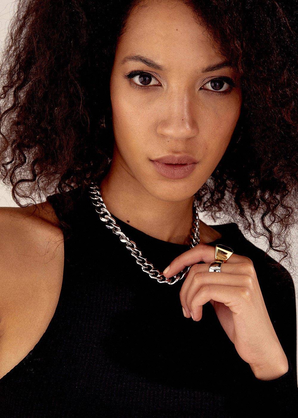 Nalí JASMIN CHAIN NECKLACE IN SILVER STAINLESS STEEL