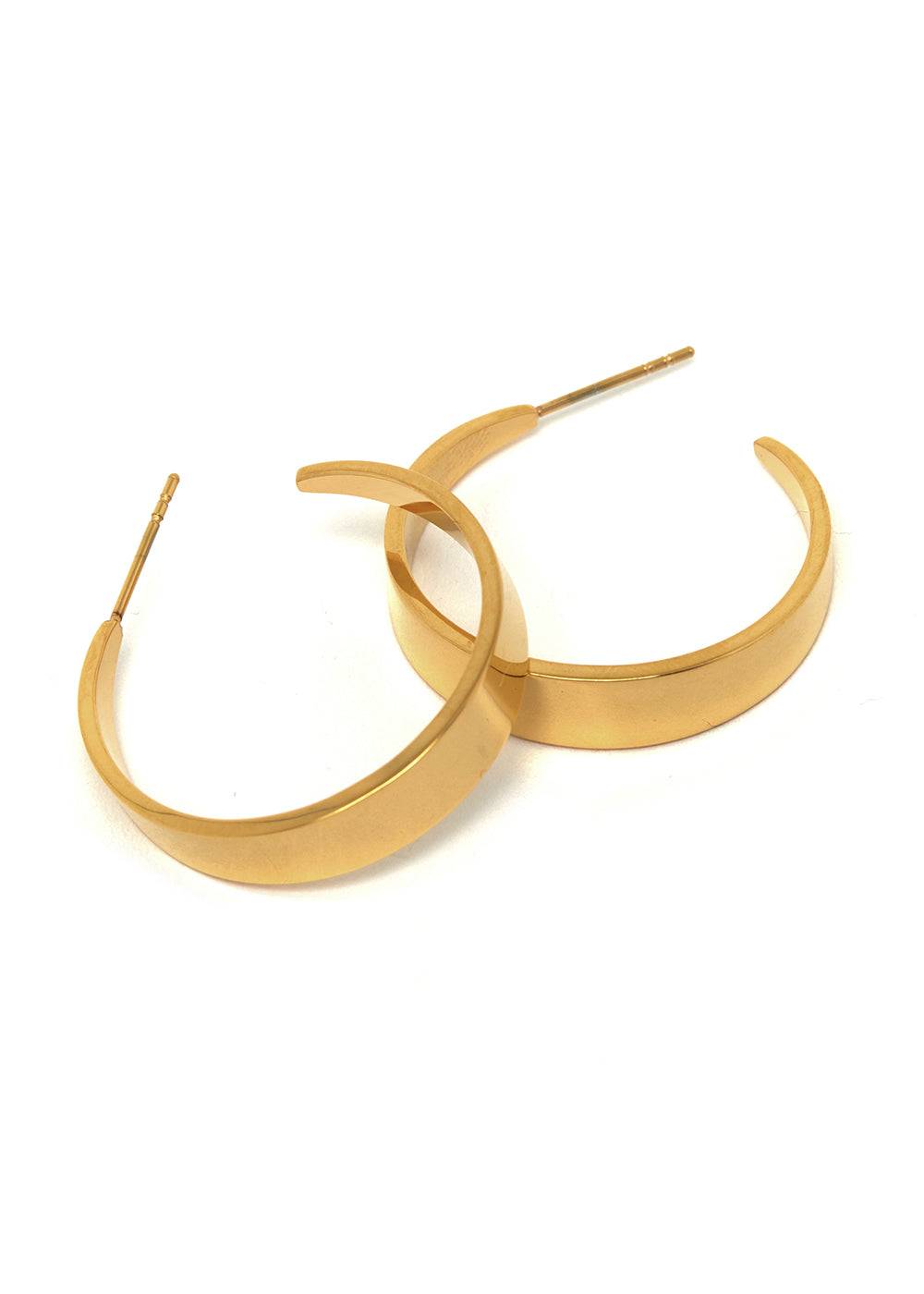Nalí JEM OPEN HOOP EARRINGS IN GOLD STAINLESS STEEL