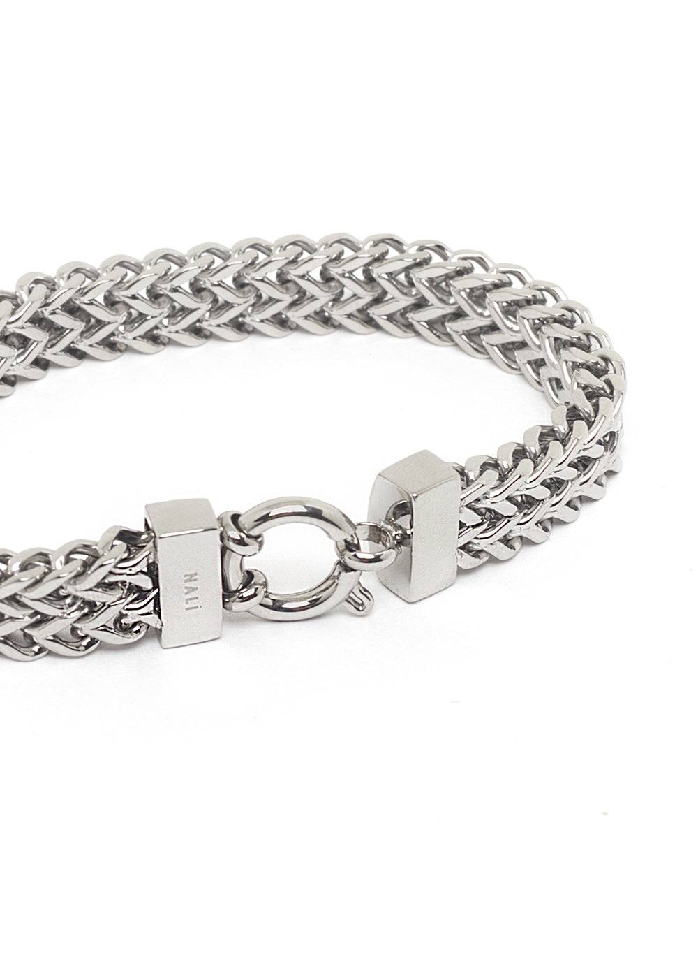 Nalí JULIETTE BRAIDED BRACELET IN SILVER STAINLESS STEEL