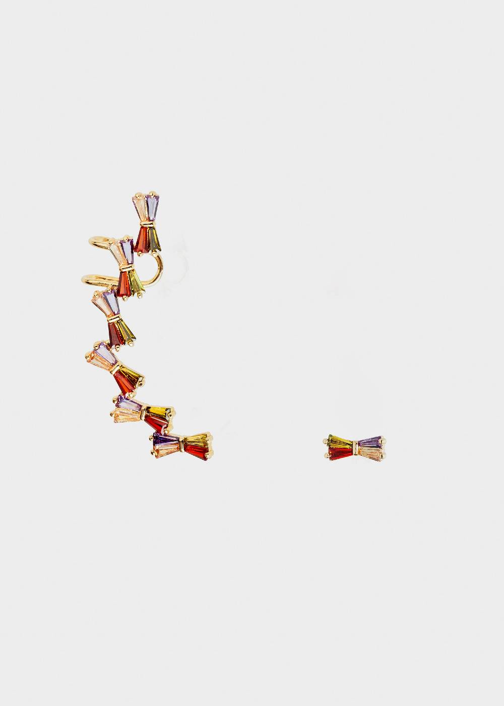 Nalí 14K GOLD PLATED FRAN BOW EARCUFF W/ ZIRCONS