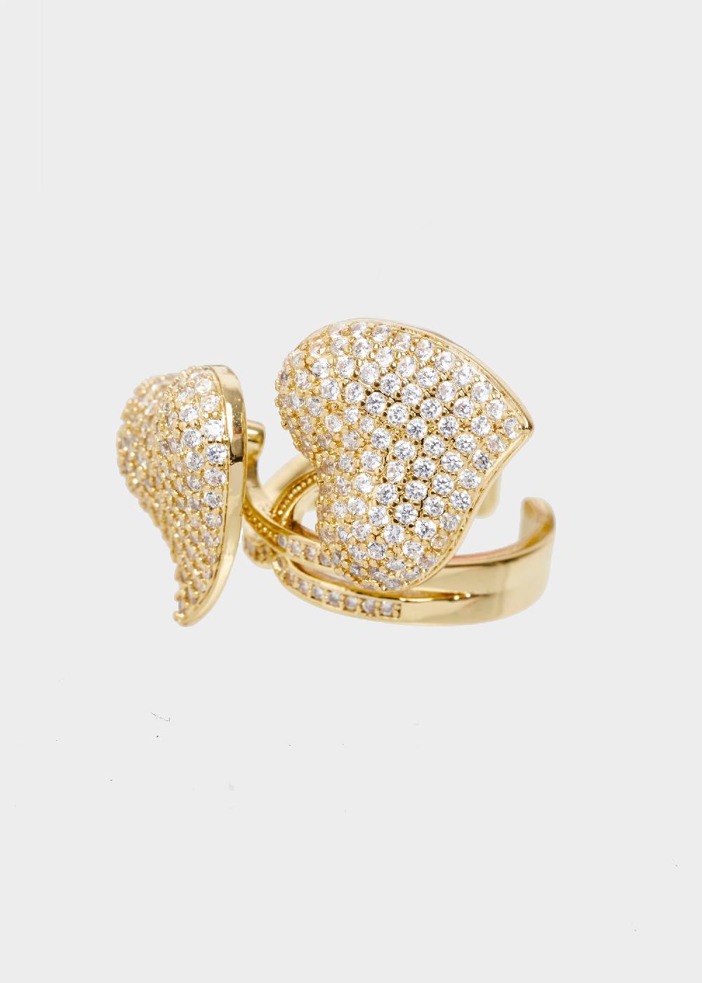 Nalí 14K GOLD PLATED HEART RING W/ ZIRCONS