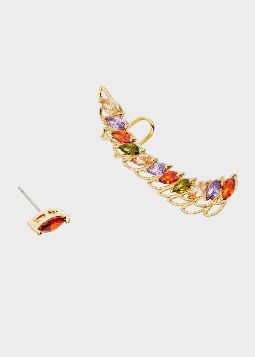 Nalí 14K GOLD PLATED TESS EARCUFF SET W/ ZIRCONS