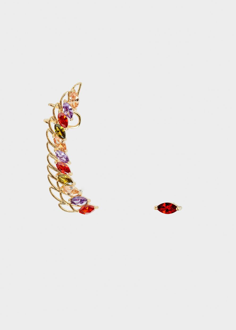 Nalí 14K GOLD PLATED TESS EARCUFF SET W/ ZIRCONS