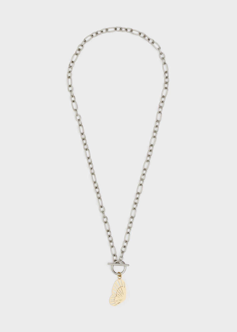 Nalí 14KT GOLD PLA. S. STEEL BUTTERLY NECKLACE
