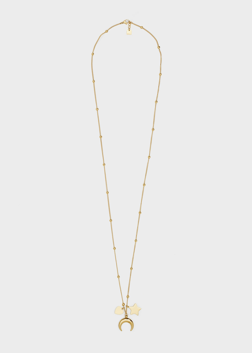 Nalí 14KT GOLD PLA. S. STEEL CHARMS NECKLACE