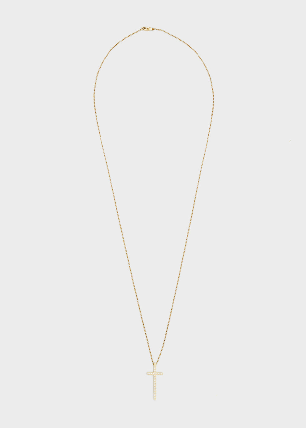 Nalí 14KT GOLD PLA. S. STEEL CROSS NECKLACE