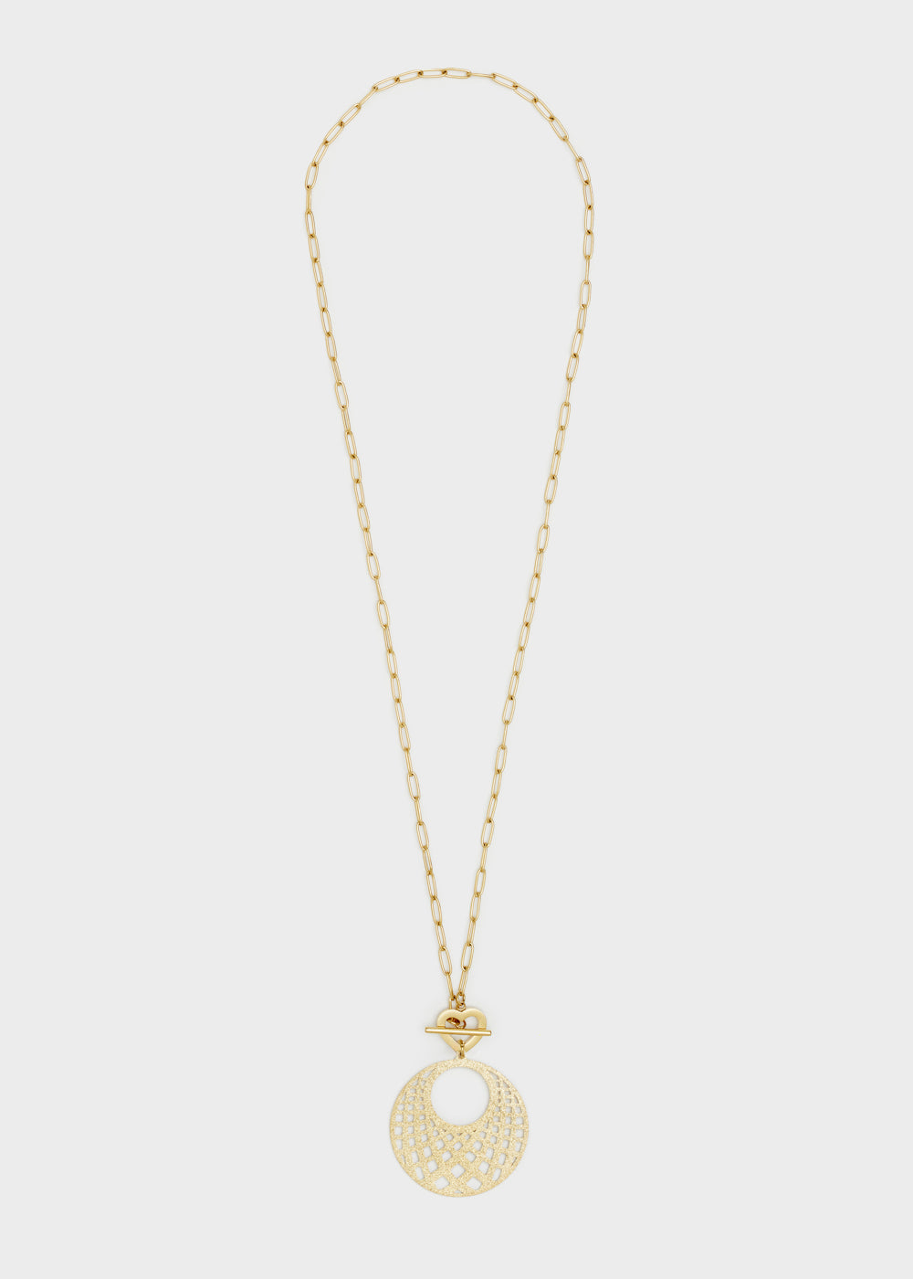 Nalí 14KT GOLD PLA. S. STEEL DRILLED NECKLACE