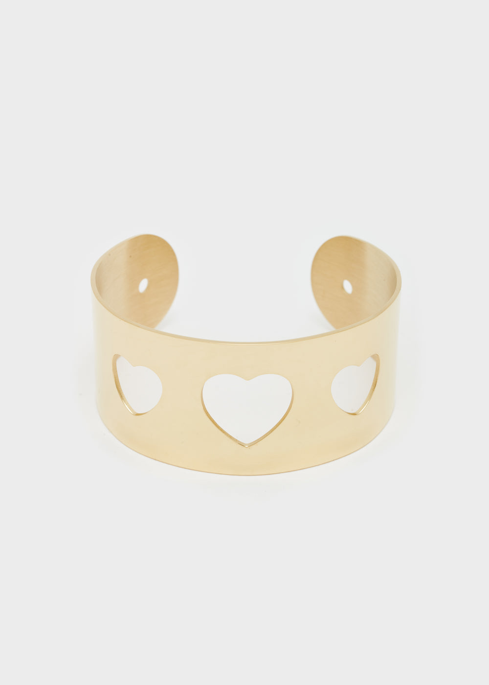 Nalí 14KT GOLD PLA. S. STEEL HEART BRACELET