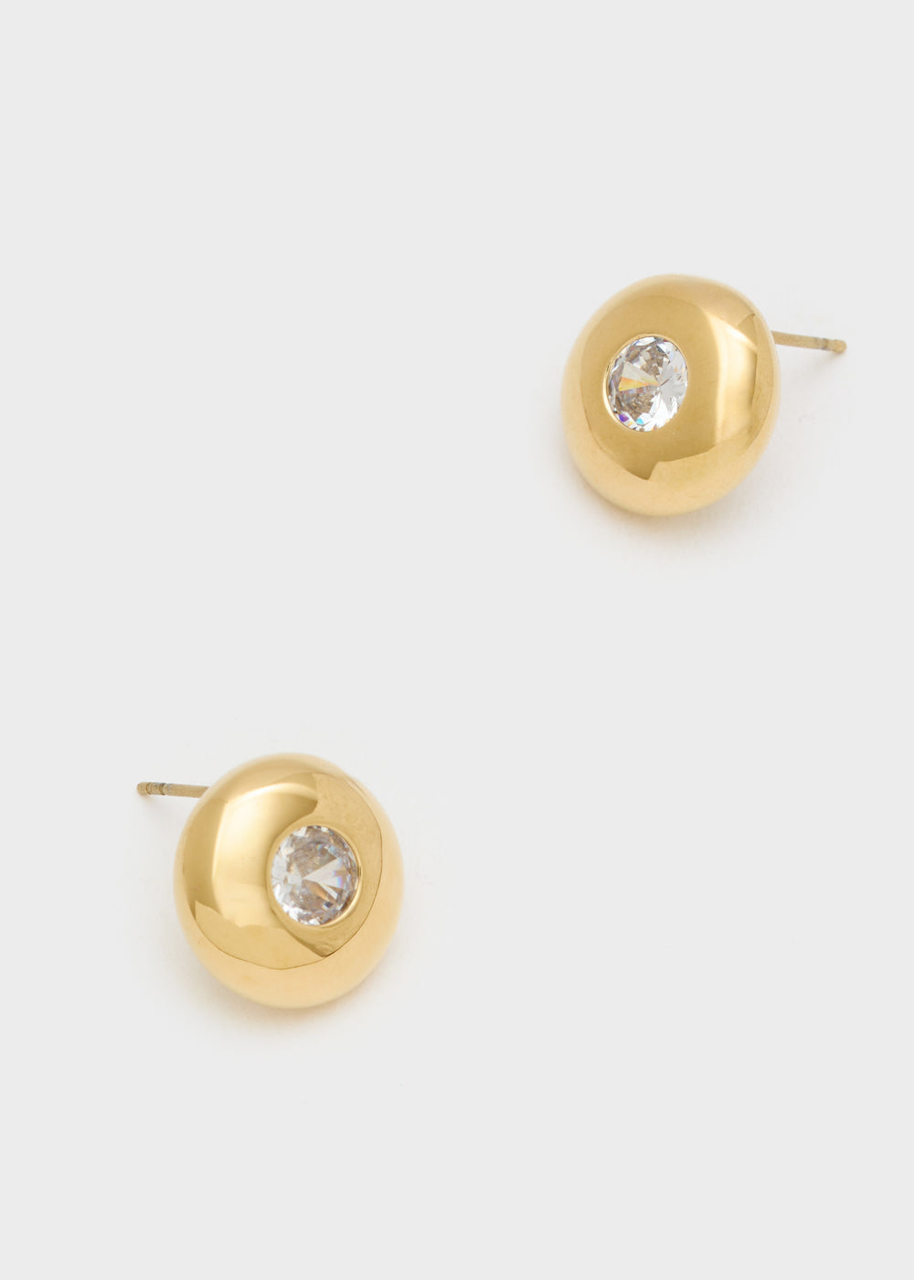 Nalí 14KT GOLD PLA. S.STEEL LOBE EARRINGS W/STONES
