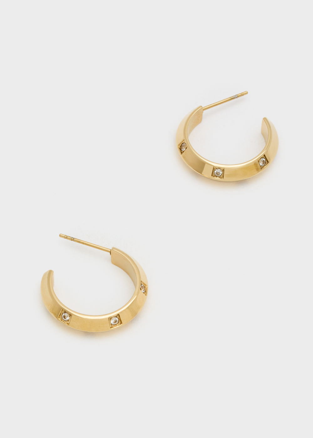 Nalí 14KT GOLD PLA. S.STEEL OPEN HOOP EARRINGS