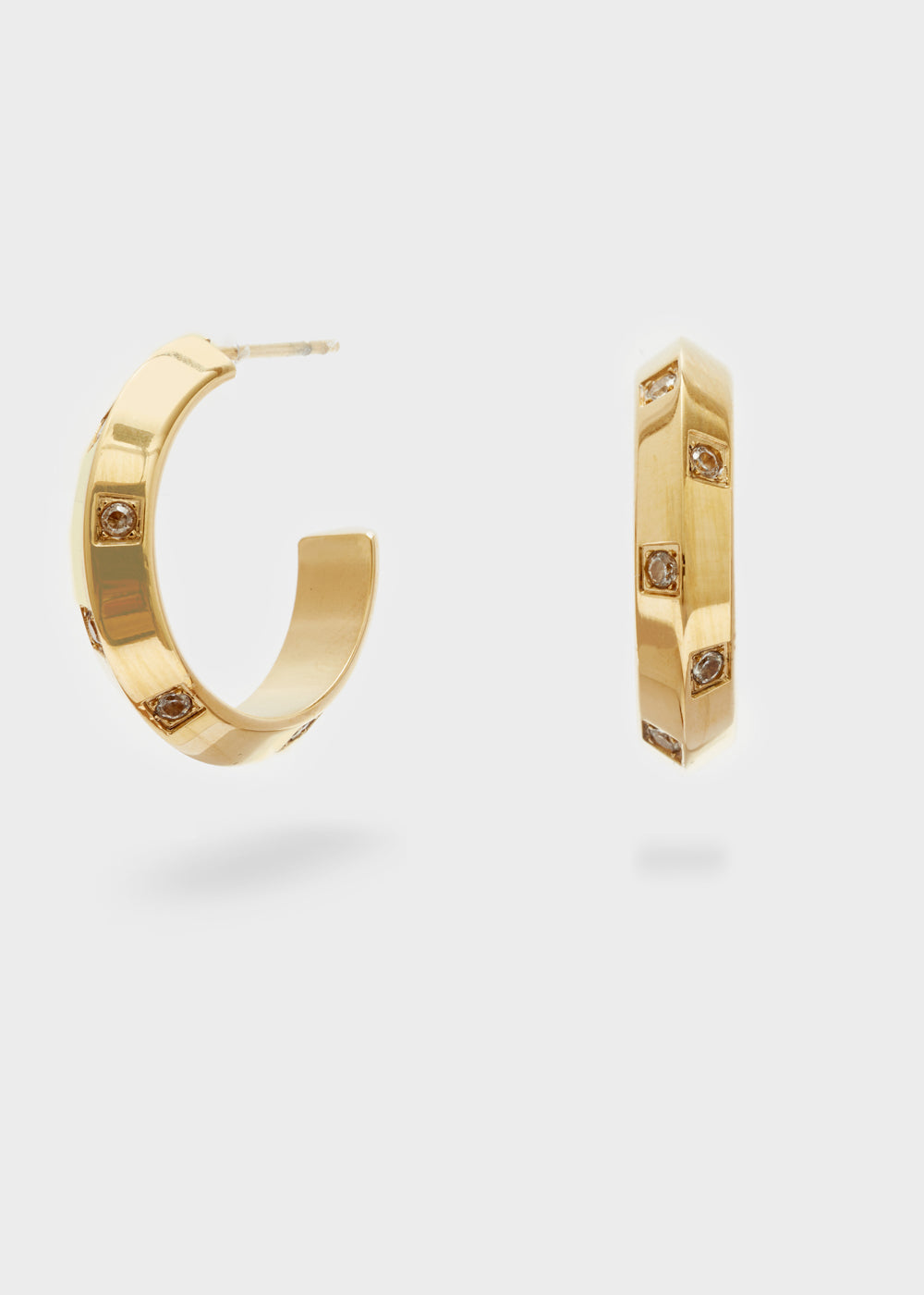 Nalí 14KT GOLD PLA. S.STEEL OPEN HOOP EARRINGS