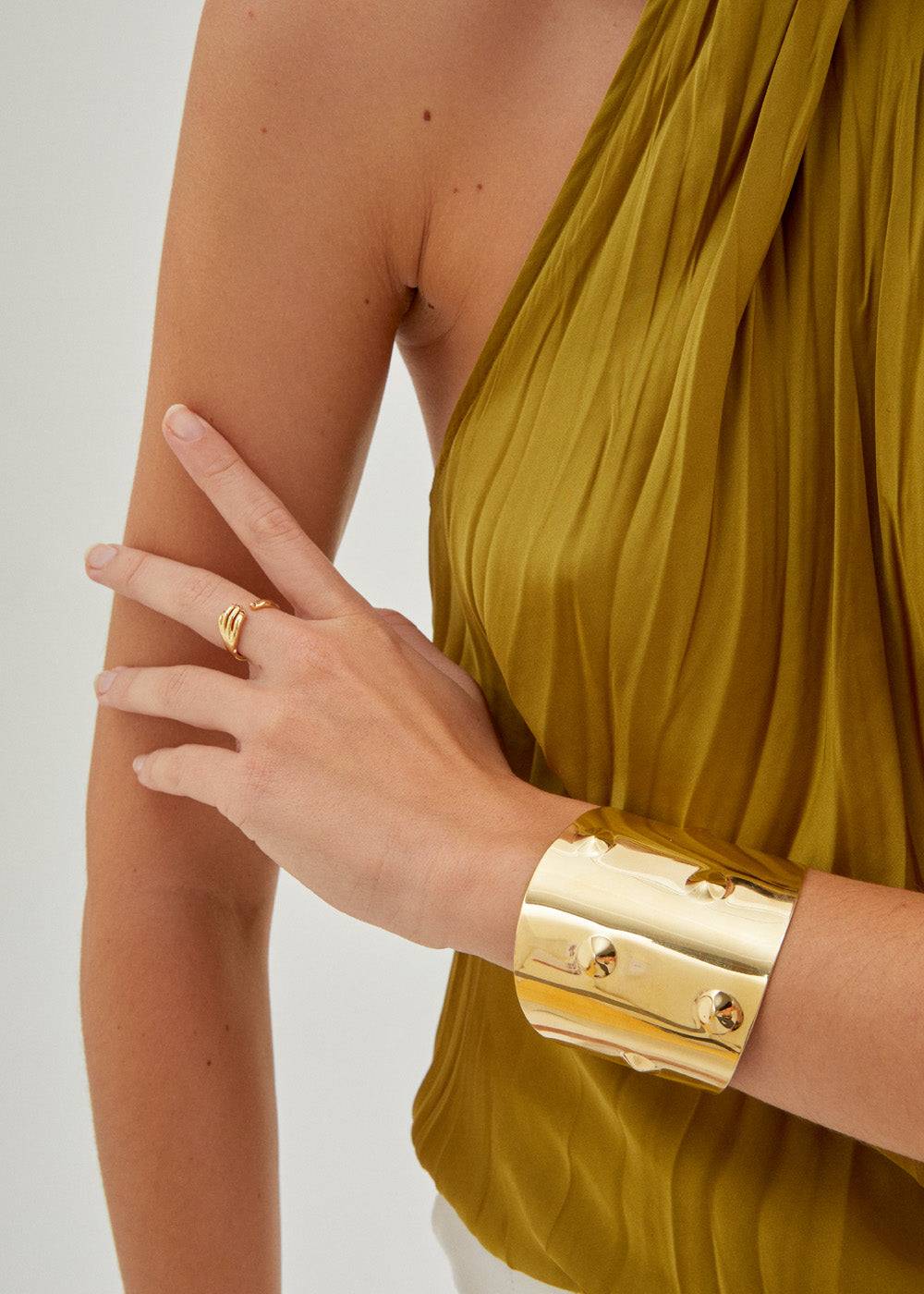 Nalí 14KT GOLD PLA. S. STEEL PONTY BRACELET