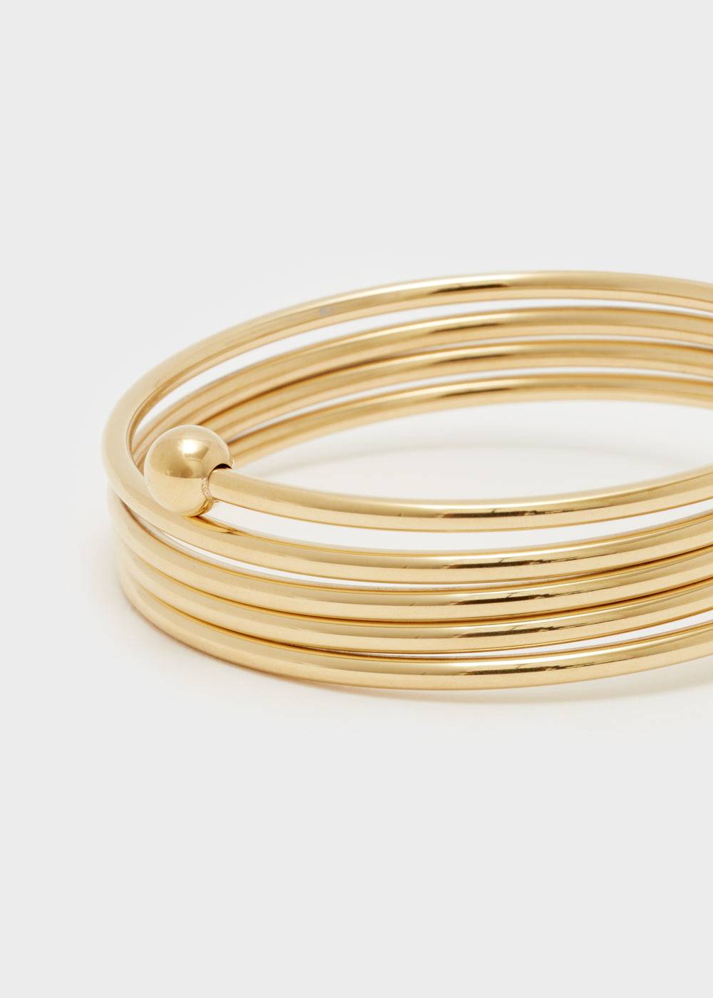 Nalí 14KT GOLD PLA. S. STEEL SPIRAL BRACELET