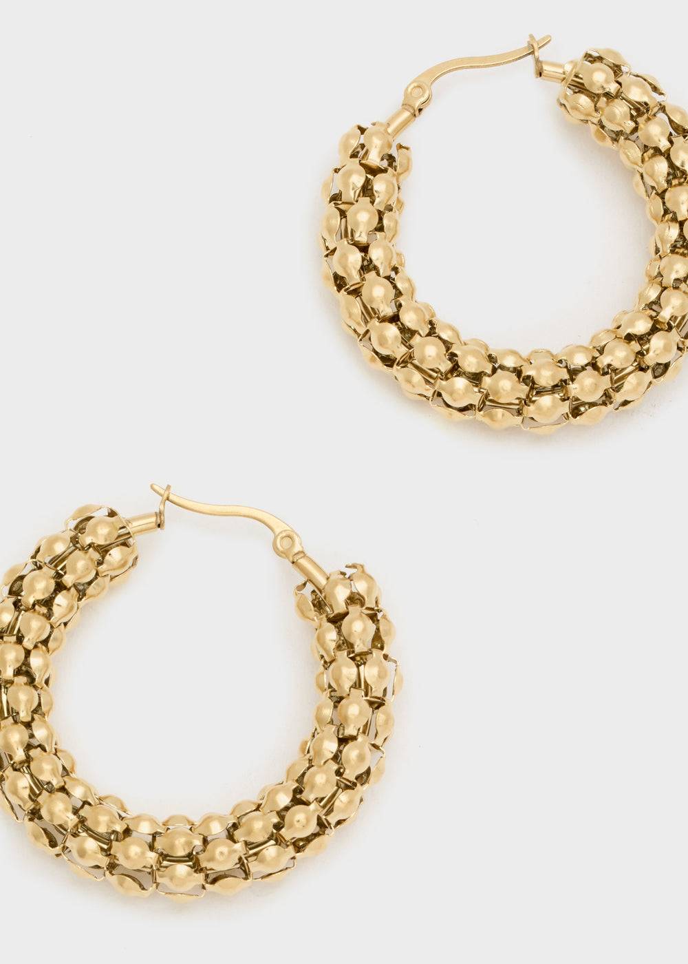 Nalí 14KT GOLD PLAT. S.STEEL HOOP EARRINGS