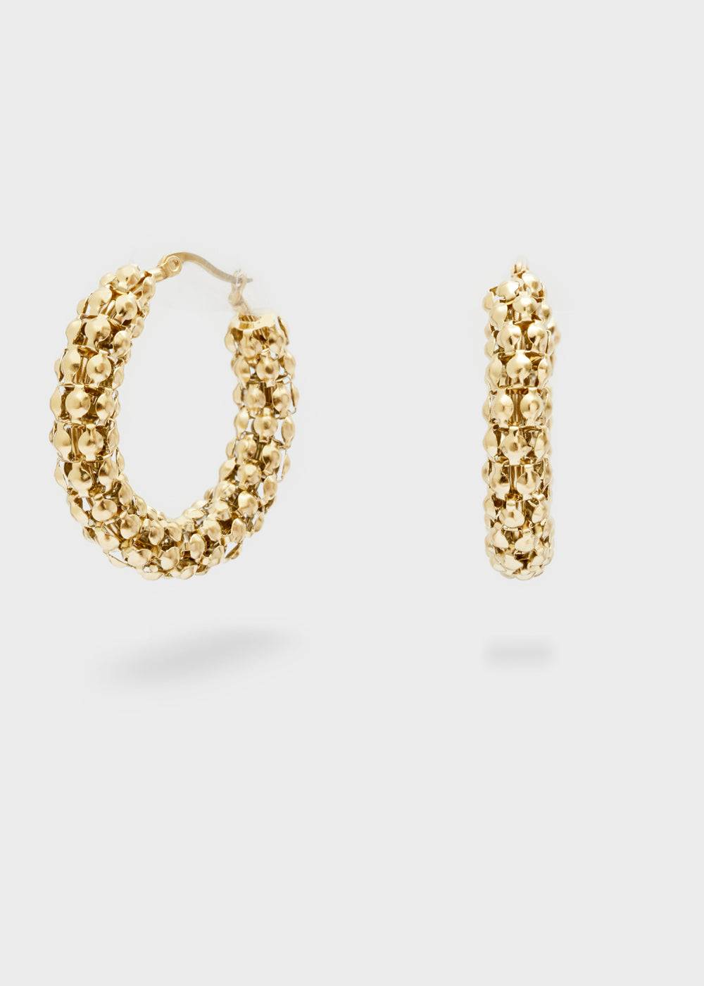 Nalí 14KT GOLD PLAT. S.STEEL HOOP EARRINGS