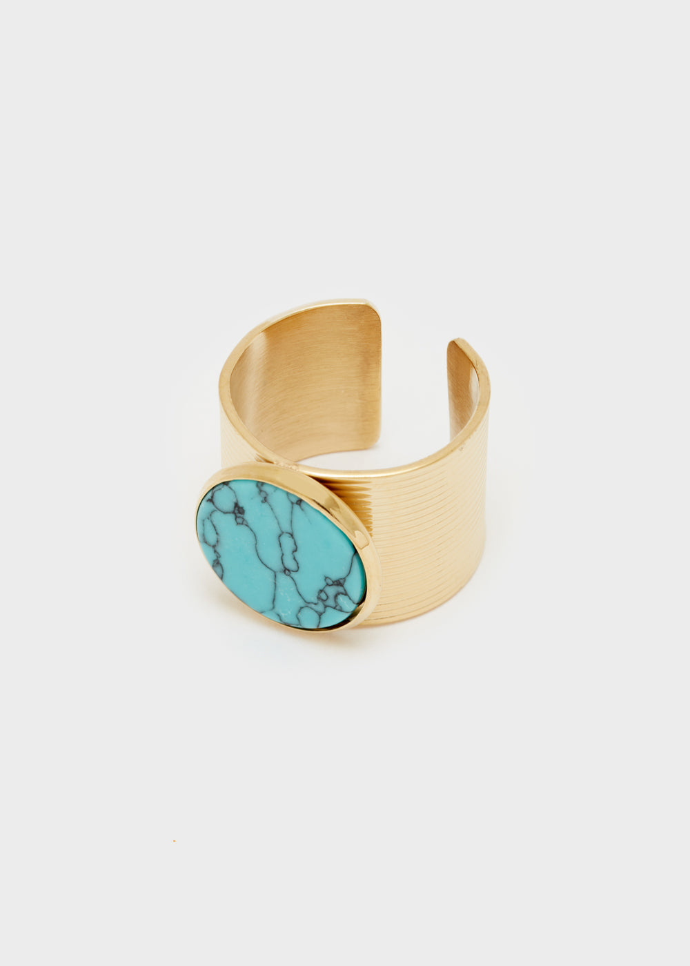 Nalí 14KT GOLD PLAT. S.STEEL MARBLE RING + COLORS