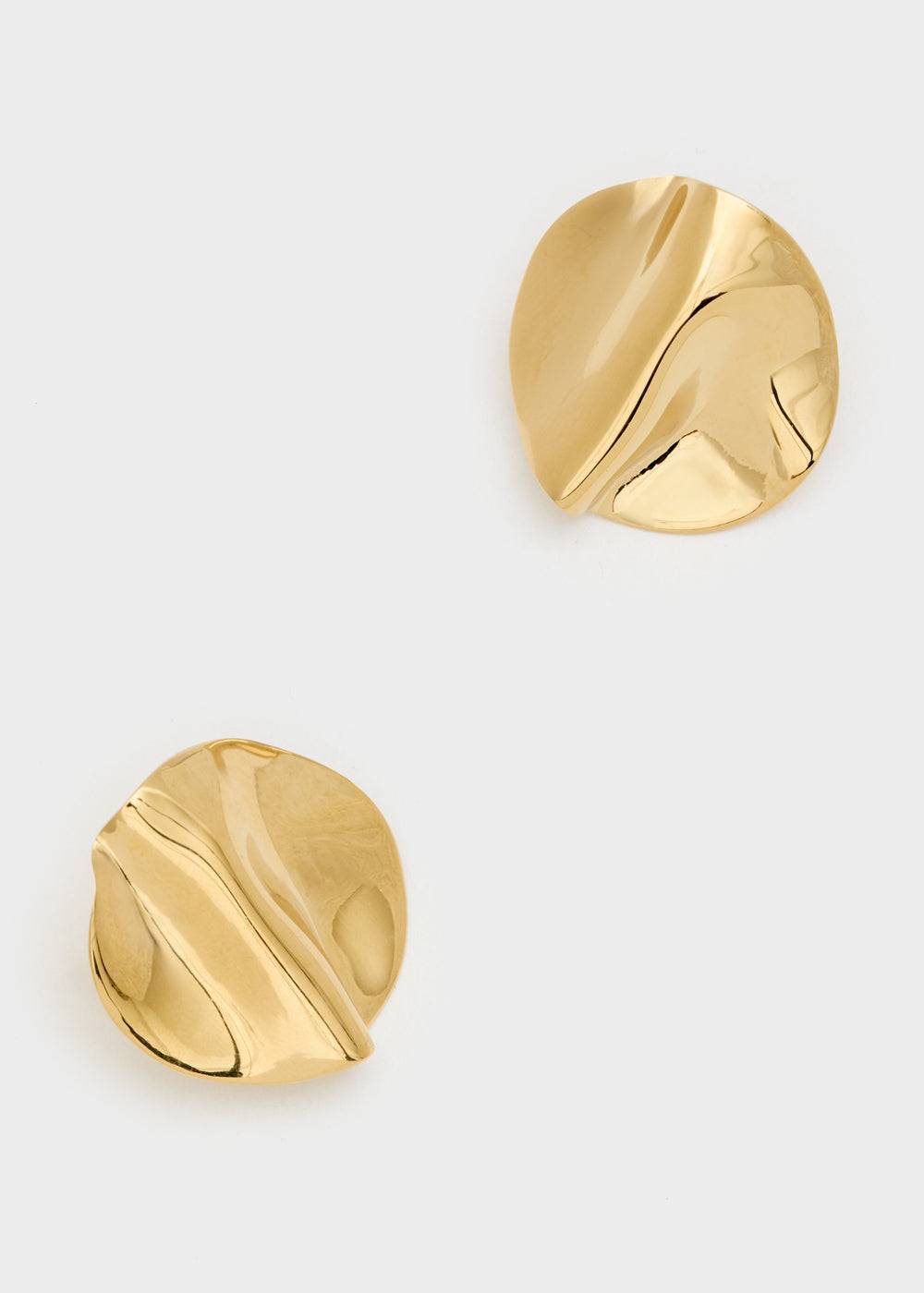 Nalí 14KT GOLD PLAT. S.STEEL ROUND EARRINGS
