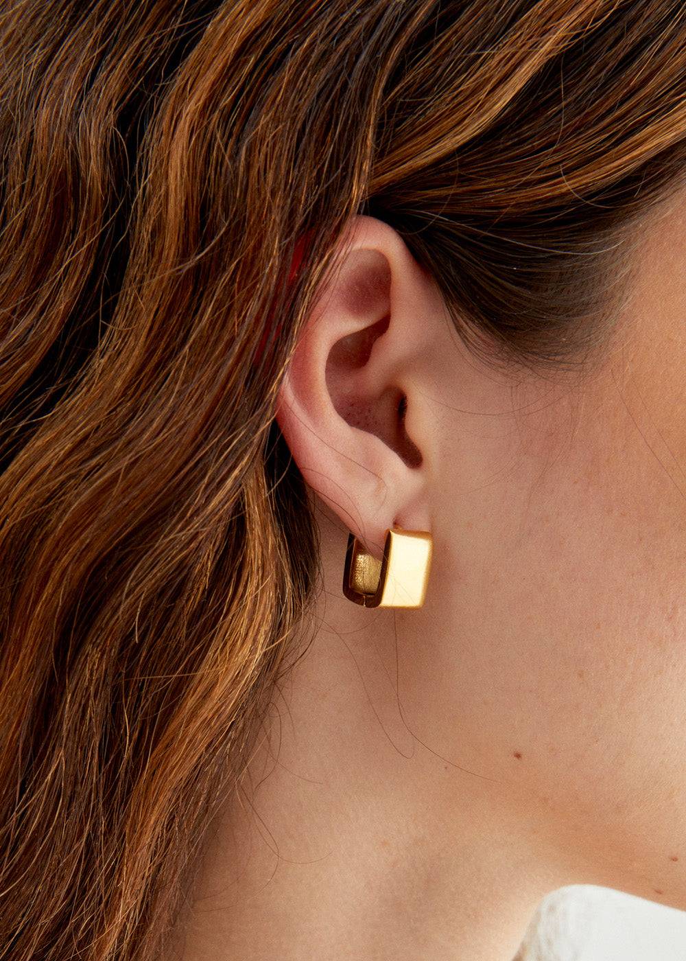 Nalí 14KT GOLD PLAT. S.STEEL SQUARE EARRINGS