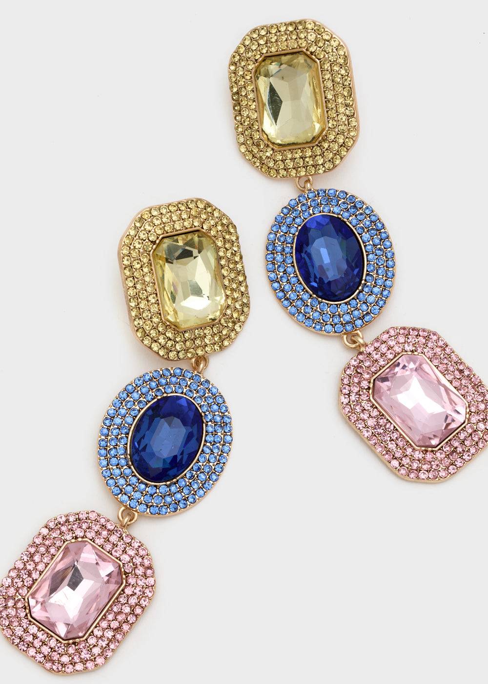 Nalí ADELE LONG EARRINGS W/ MULTI STONES + COLORS