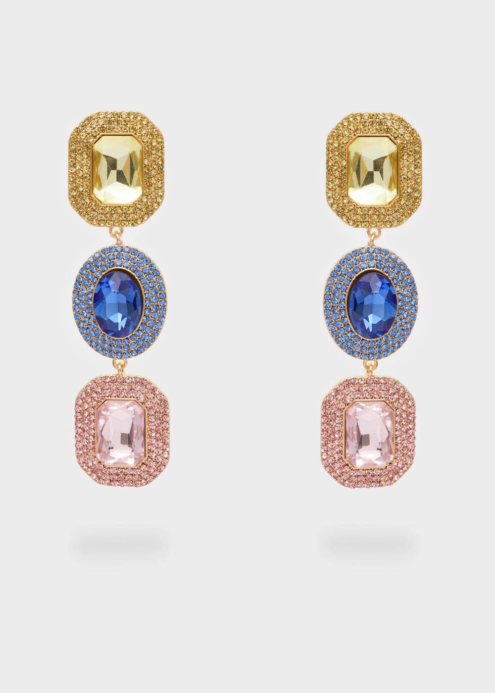 Nalí ADELE LONG EARRINGS W/ MULTI STONES + COLORS