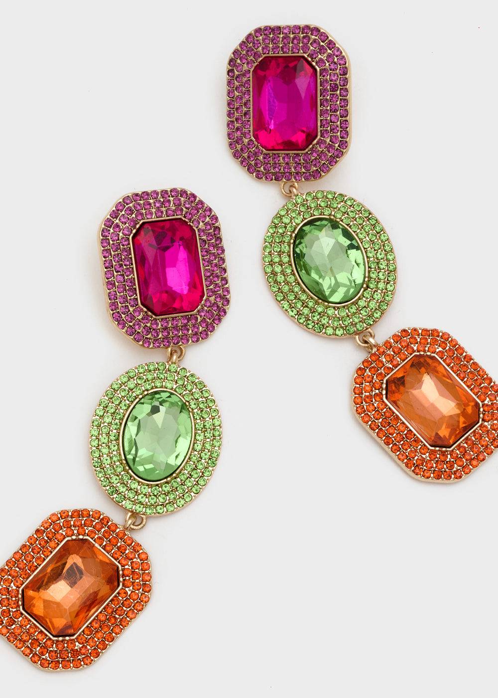 Nalí ADELE LONG EARRINGS W/ MULTI STONES + COLORS