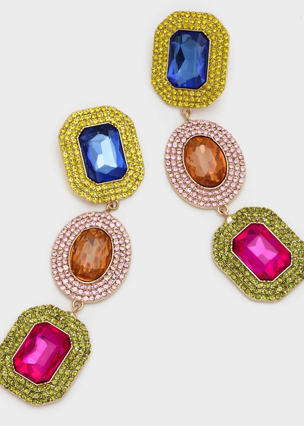 Nalí ADELE LONG EARRINGS W/ MULTI STONES + COLORS