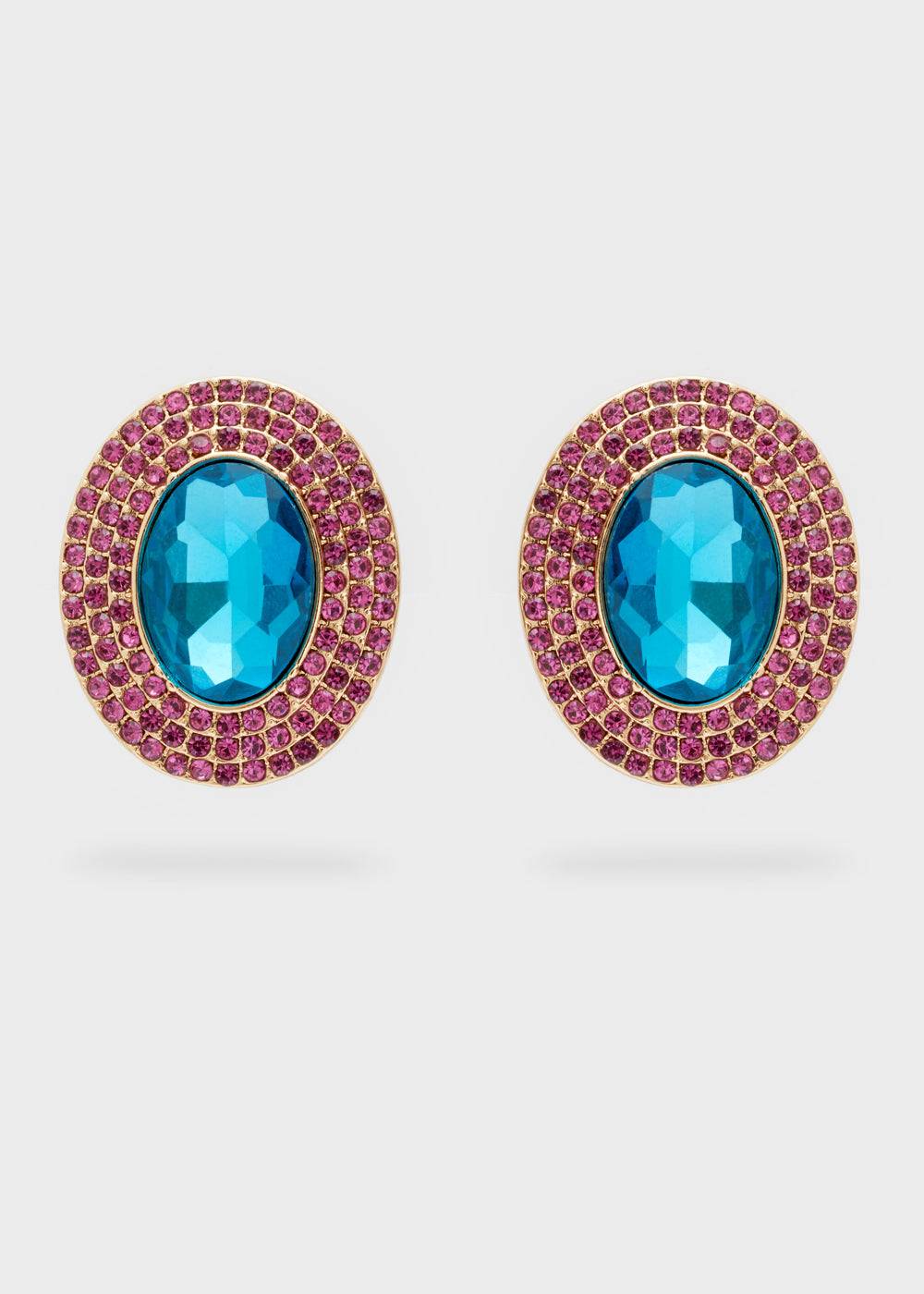 Nalí ADELE OVAL EARRINGS W/ STONES + COLORS