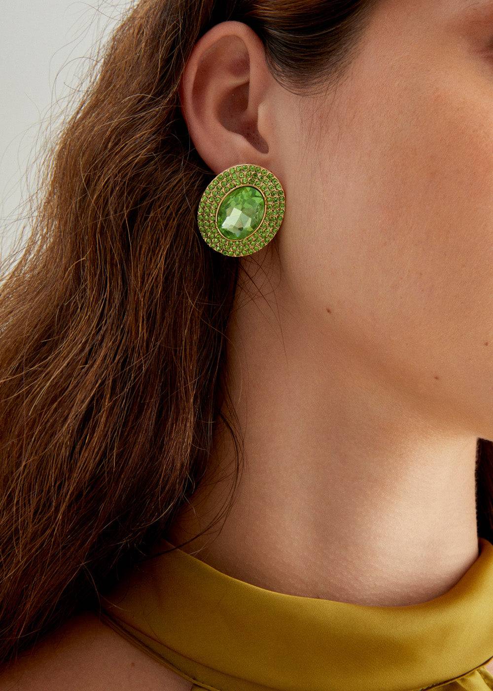 Nalí ADELE OVAL EARRINGS W/ STONES + COLORS