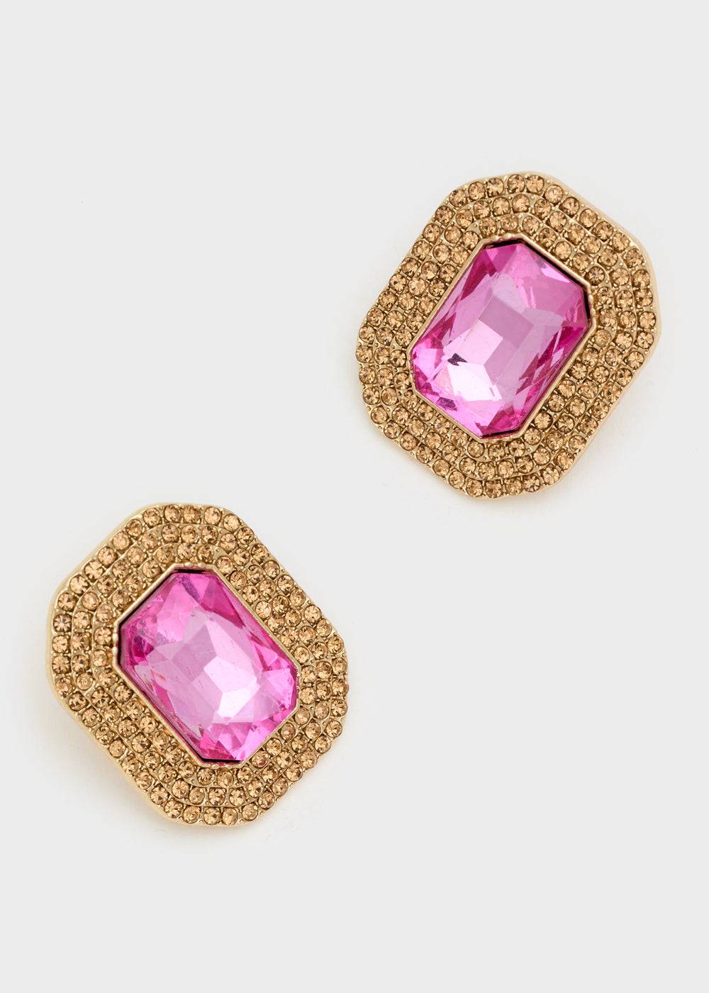 Nalí ADELE SQUARE EARRINGS W/ STONES + COLORS