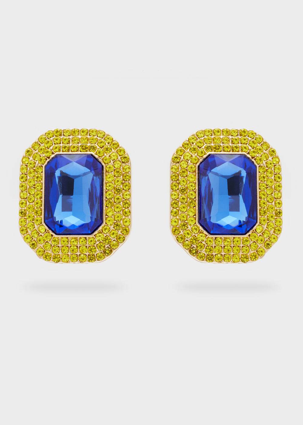 Nalí ADELE SQUARE EARRINGS W/ STONES + COLORS