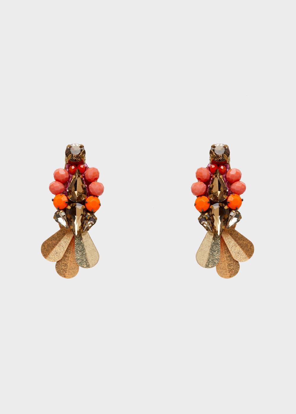 Nalí ALLY LONG EARRINGS WITH ORANGE PAILLETTES