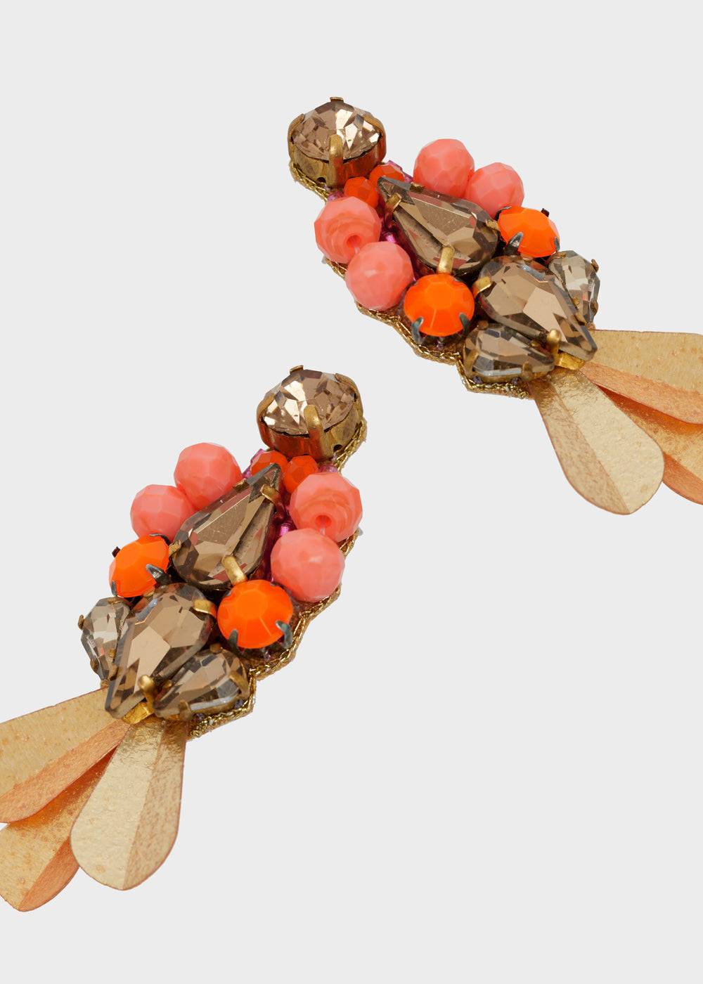 Nalí ALLY LONG EARRINGS WITH ORANGE PAILLETTES