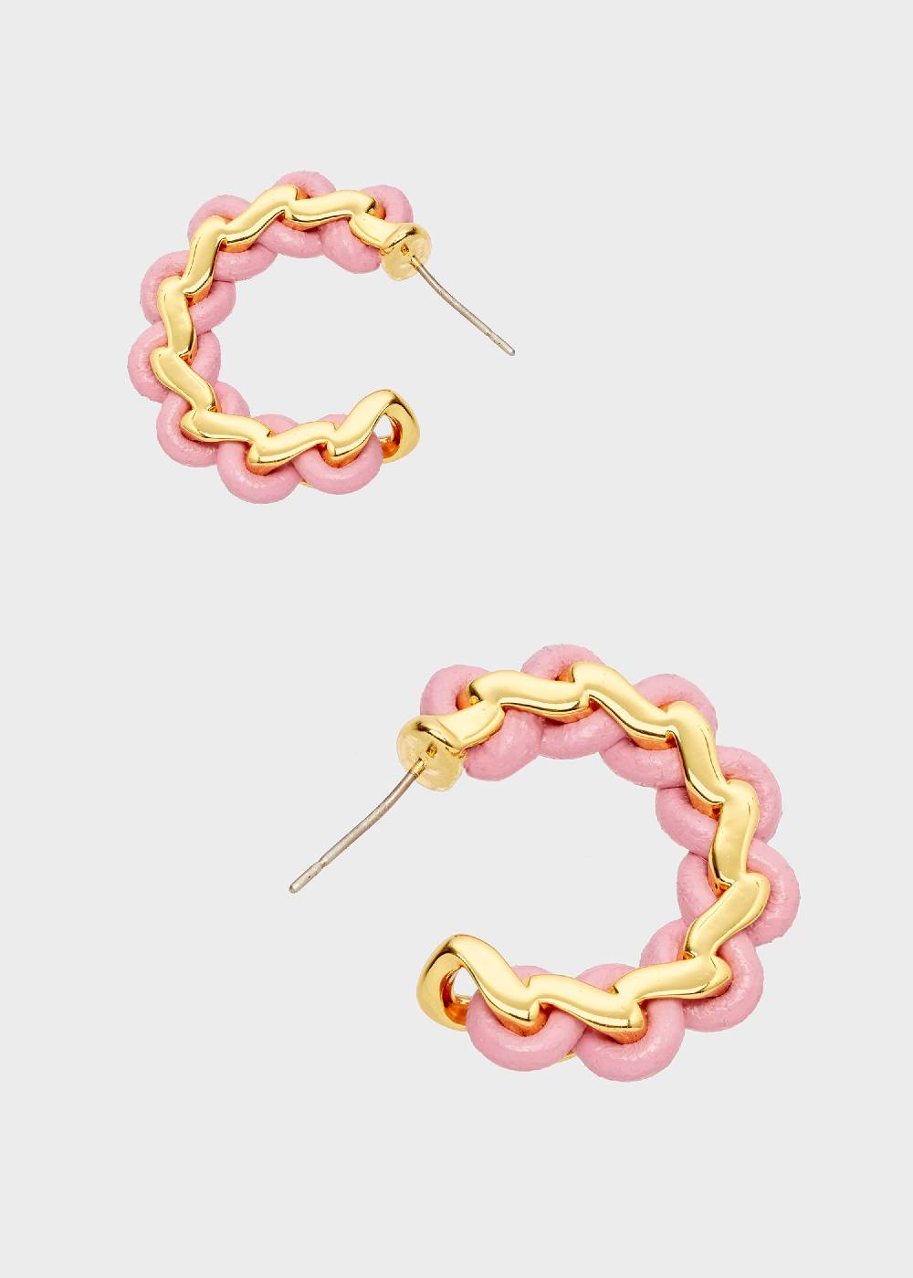 Nalí AREA HOOP EARRINGS GOLD AND PINK