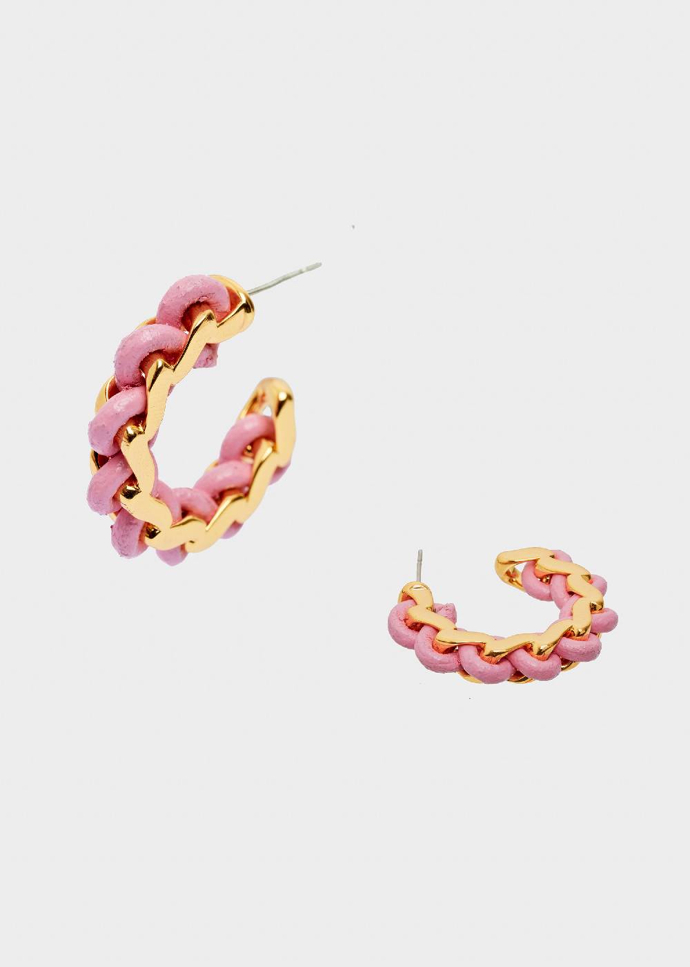 Nalí AREA HOOP EARRINGS GOLD AND PINK