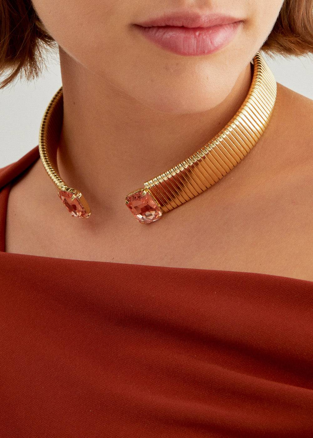 Nalí ATHENA GOLD NECKLACE W/ STONES + COLORS