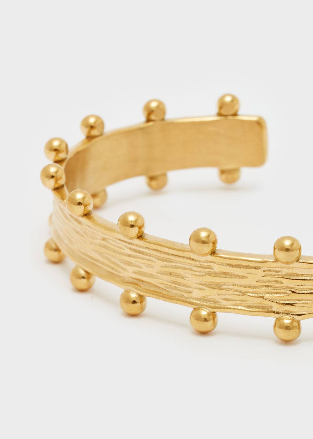 Nalí BANGLE BRACELET W/ SPHERES S.STEEL GOLD